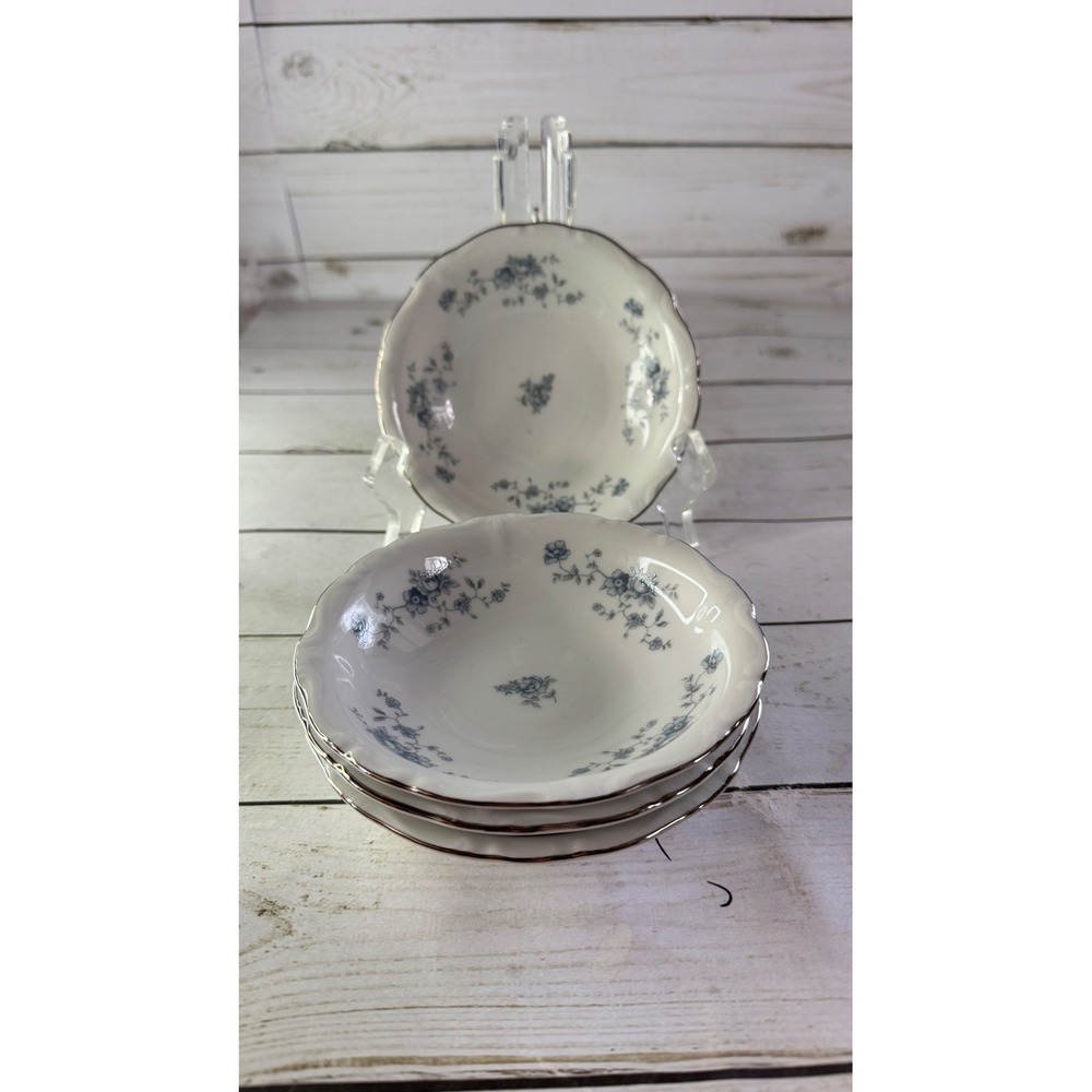 Johann Haviland Blue Garland Bavaria Germany Fruit Dessert Bowls‎ Set 4